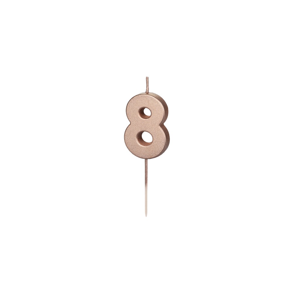 Bougie Chiffre 8 - or rose