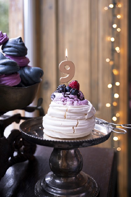 Bougie Chiffre 9 - or rose