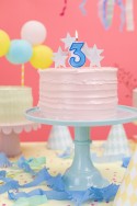 Bougie Chiffre 3 - bleu