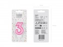 Bougie Chiffre 3 - rose