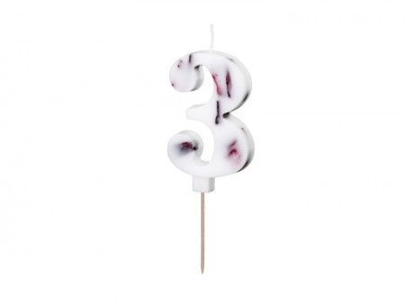 Bougie Numéro '3' - Blanche...