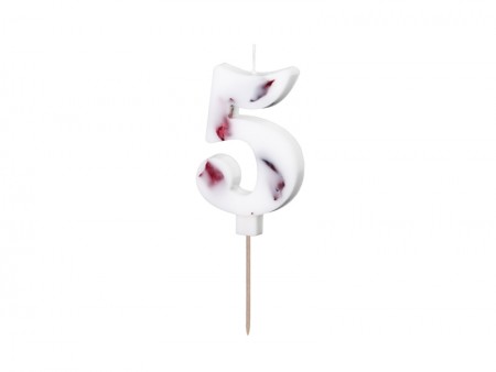 Bougie Numéro '5' - Blanche...