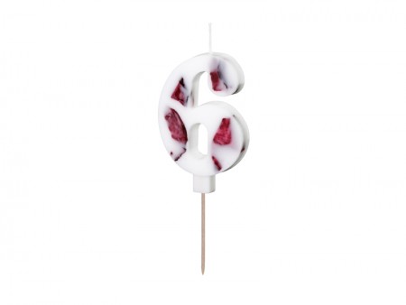 Bougie Numéro '6' - Blanche...