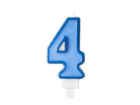 Bougie Chiffre 4 - bleu