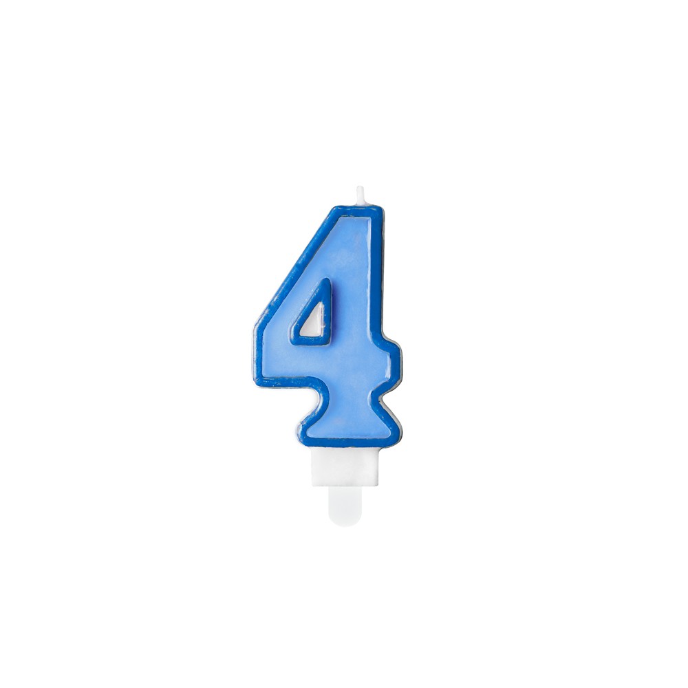 Bougie Chiffre 4 - bleu