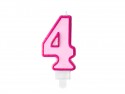 Bougie Chiffre 4 - rose