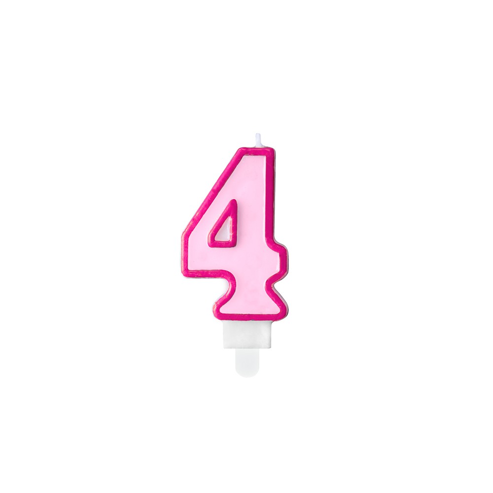 Bougie Chiffre 4 - rose