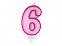 Bougie Chiffre 6 - rose