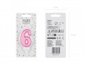 Bougie Chiffre 6 - rose