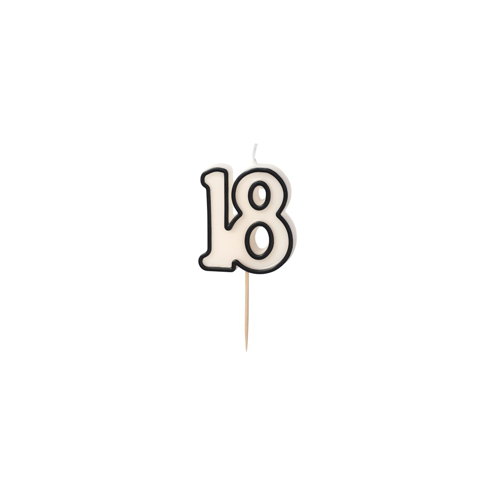 Bougie numéro 18 - - noir et blanc