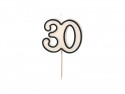 Bougie numéro 30 - noir et blanc