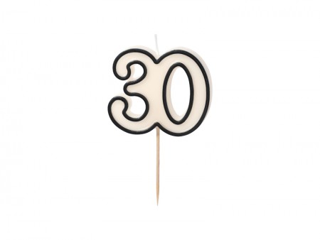 Bougie numéro 30 - noir et...
