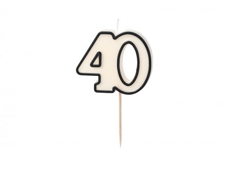 Bougie numéro 40 - noir et...