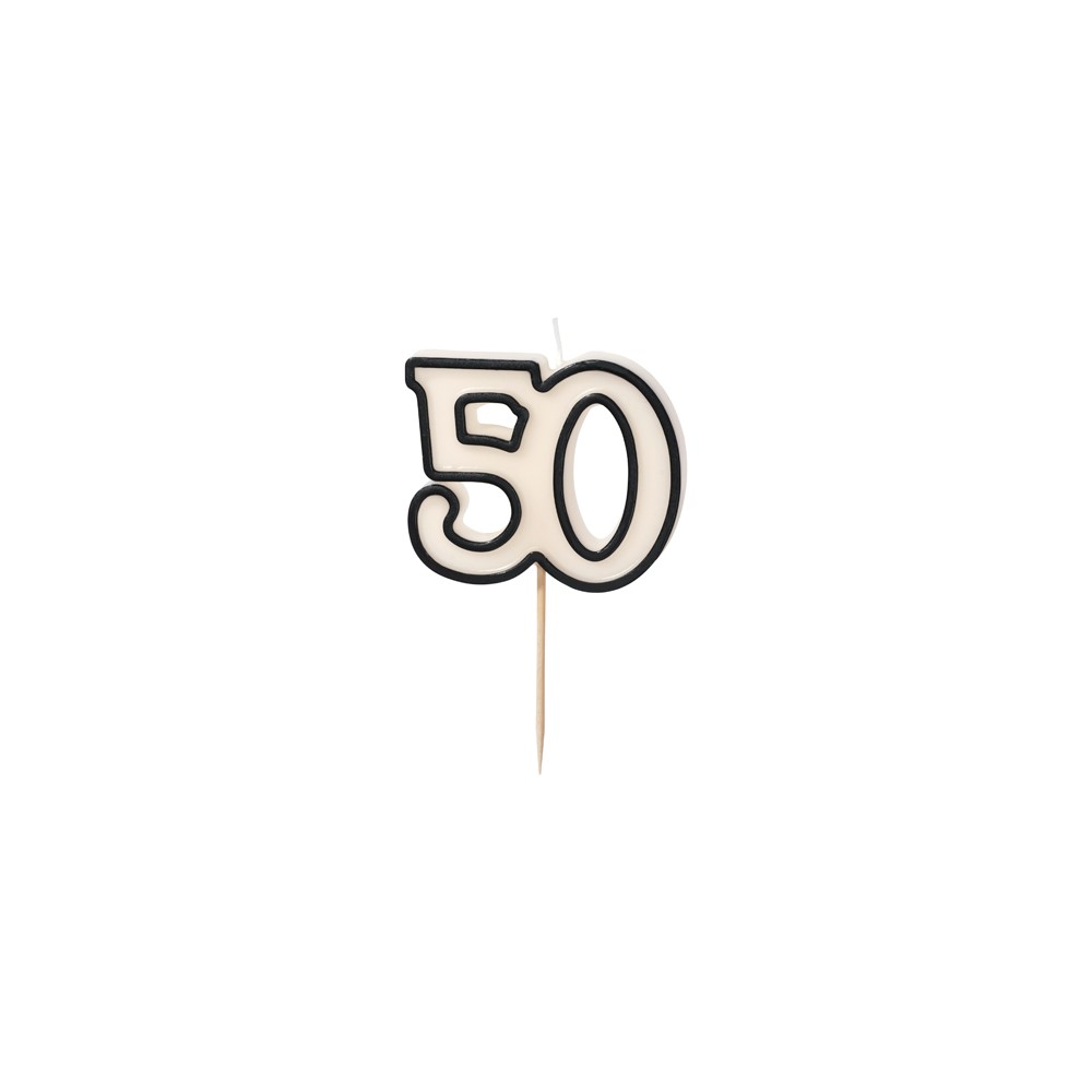Bougie numéro 50 - noir et blanc