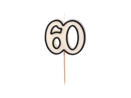 Bougie numéro 60 - noir et...