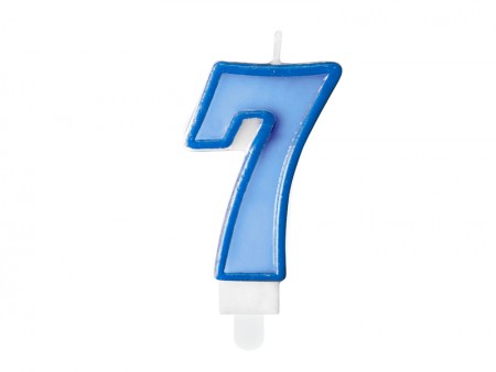 Bougie Chiffre 7 - bleu