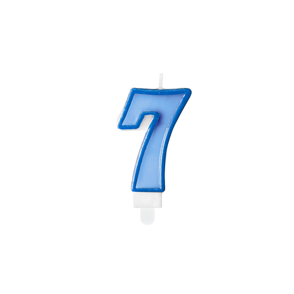 Bougie Chiffre 7 - bleu
