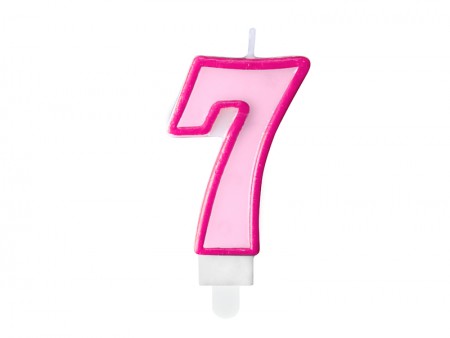 Bougie Chiffre 7 - rose