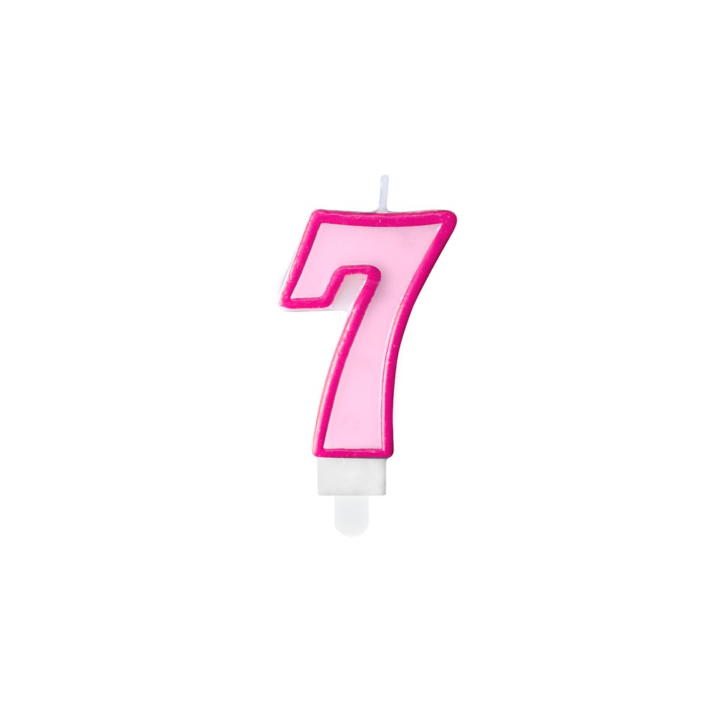 Bougie Chiffre 7 - rose
