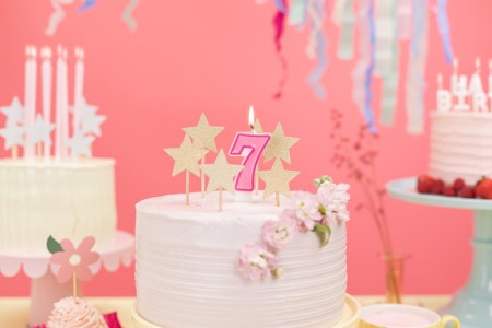 Bougie Chiffre 7 - rose