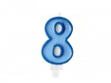 Bougie Chiffre 8 - bleu