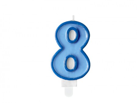 Bougie Chiffre 8 - bleu