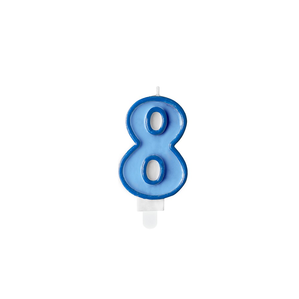 Bougie Chiffre 8 - bleu