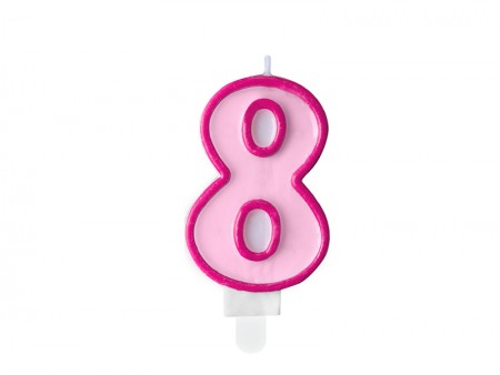 Bougie Chiffre 8 - rose