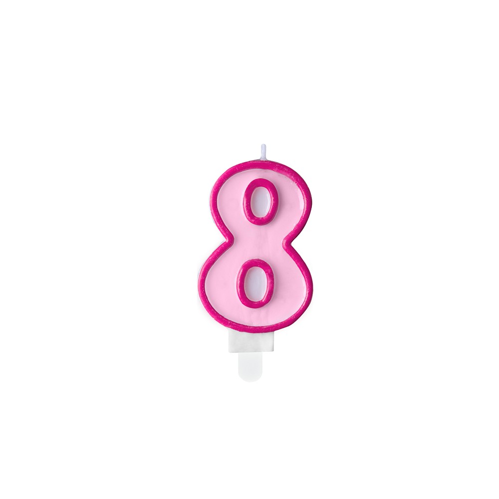 Bougie Chiffre 8 - rose