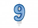 Bougie Chiffre 9 - bleu
