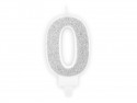 Bougie Chiffre 0 - argent