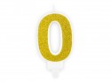 Bougie Chiffre 0 - or