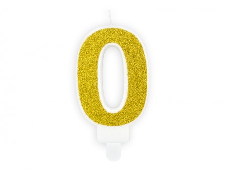 Bougie Chiffre 0 - or
