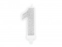 Bougie Chiffre 1 - argent