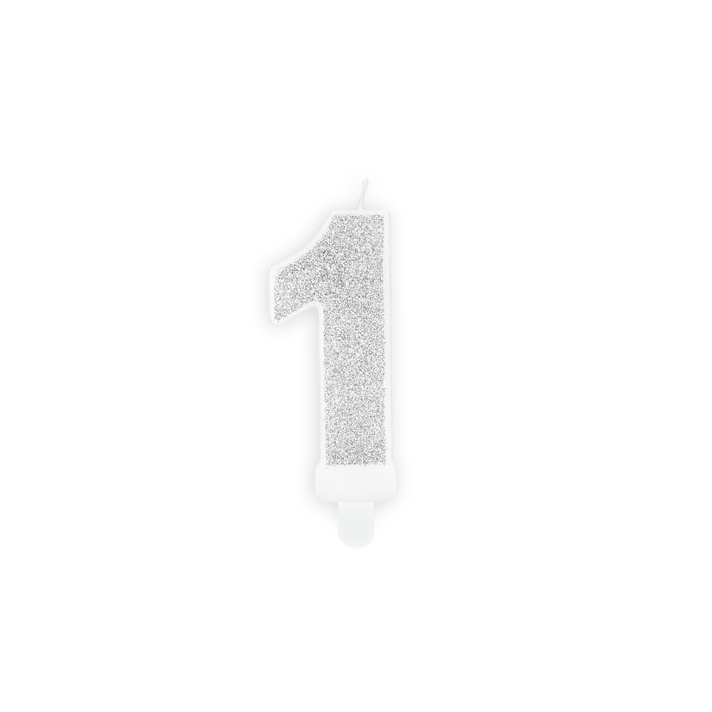 Bougie Chiffre 1 - argent