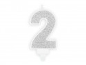 Bougie Chiffre 2 - argent