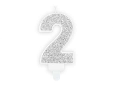 Bougie Chiffre 2 - argent