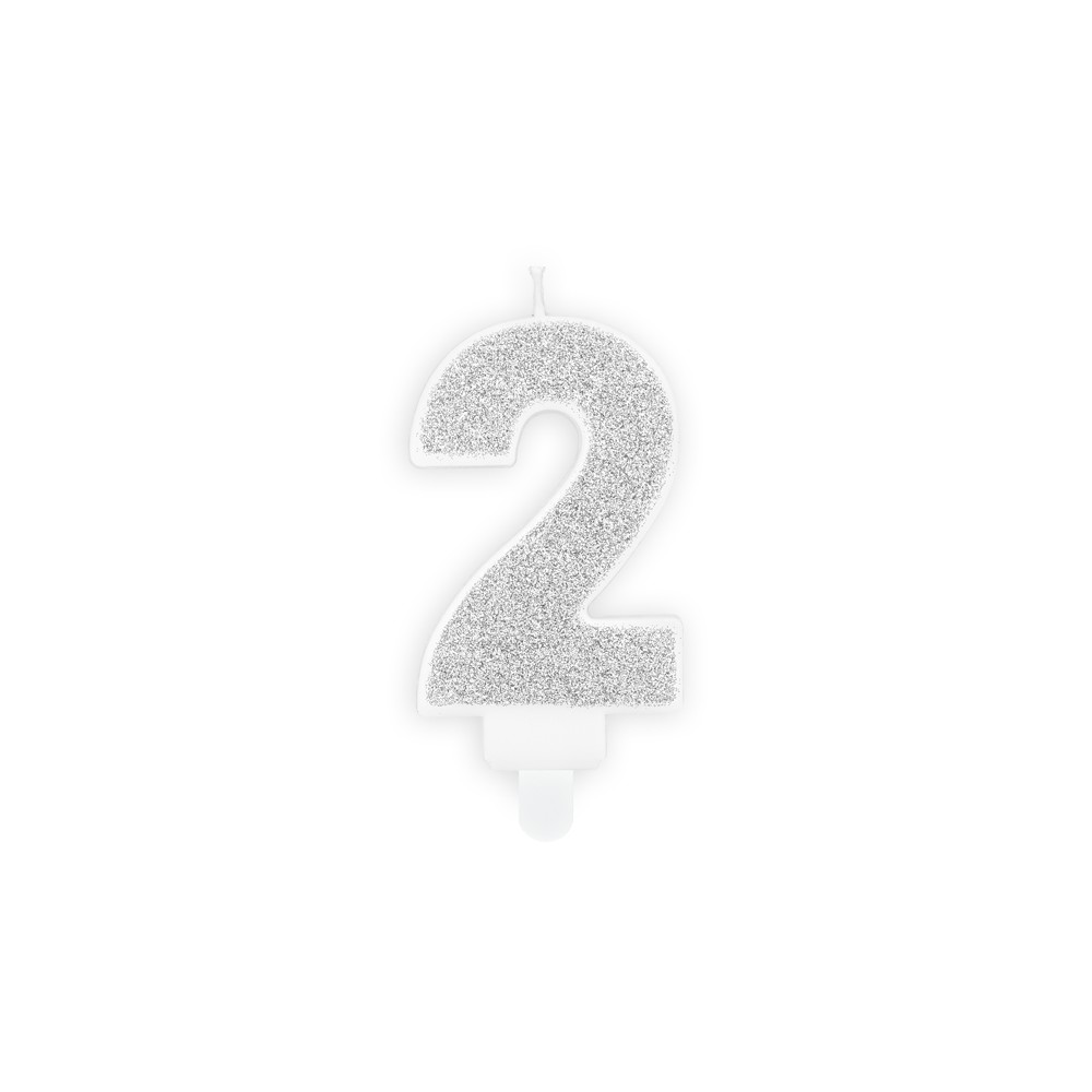 Bougie Chiffre 2 - argent