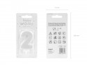 Bougie Chiffre 2 - argent