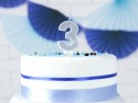 Bougie Chiffre 3 - argent