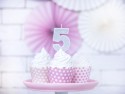 Bougie Chiffre 5 - argent