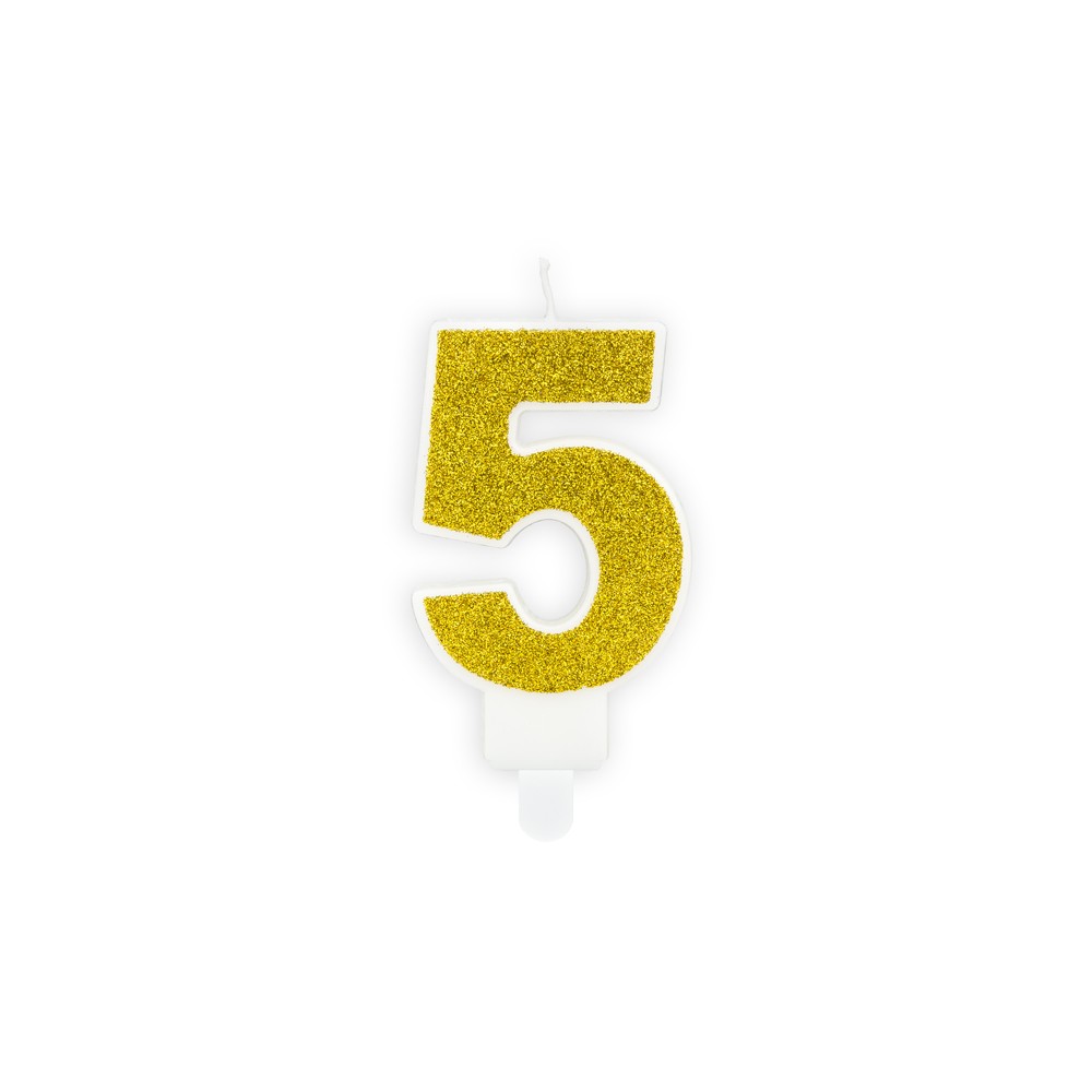 Bougie Chiffre 5 - or