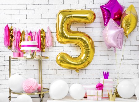 Bougie Chiffre 5 - or