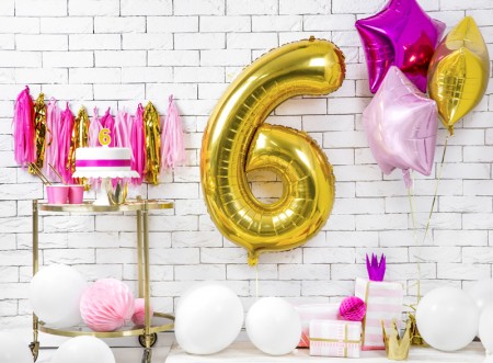 Bougie Chiffre 6 - or