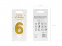 Bougie Chiffre 6 - or