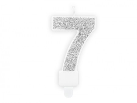 Bougie Chiffre 7 - argent