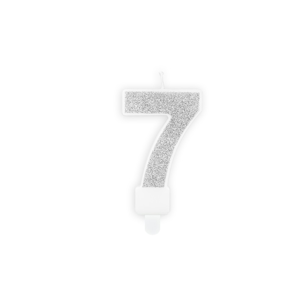 Bougie Chiffre 7 - argent