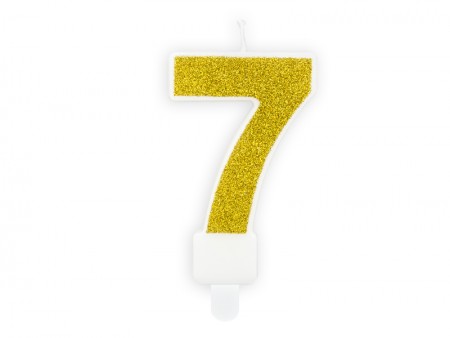 Bougie Chiffre 7 - or