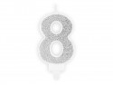 Bougie Chiffres 8 - argent