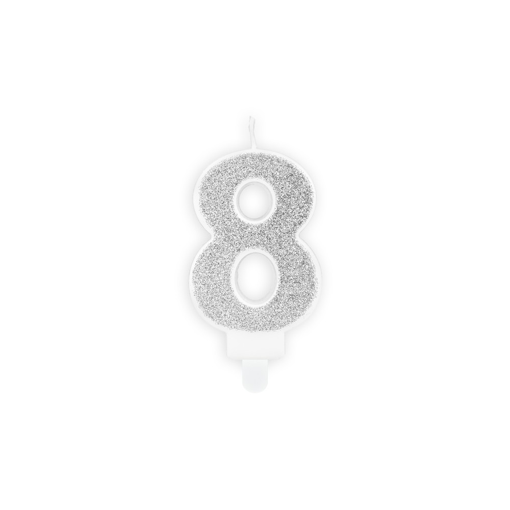 Bougie Chiffres 8 - argent